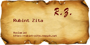 Rubint Zita névjegykártya